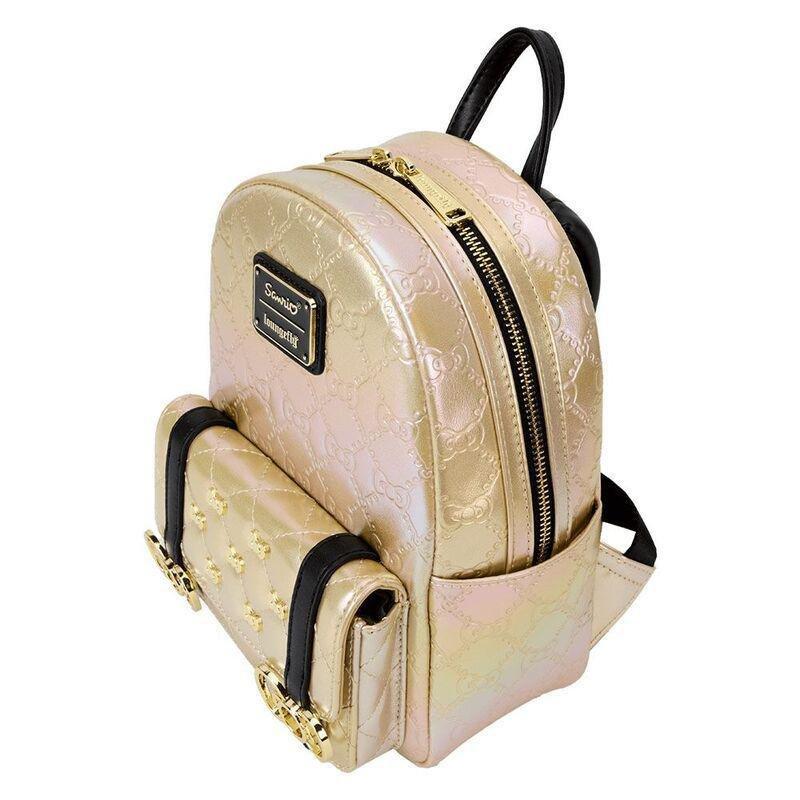 Loungefly Leather Sanrio 50th Anniversary Metallic Gold Mini Backpack, , medium