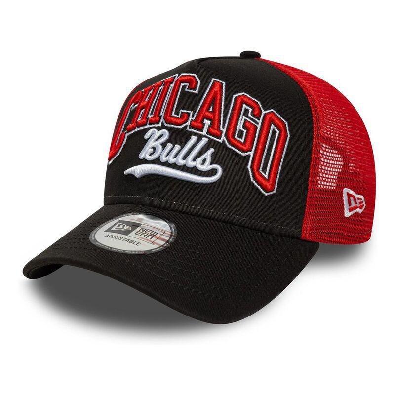 New Era Script Logo 9Forty Trucker Chicago Bulls Black Cap (One Size), , large image number 3