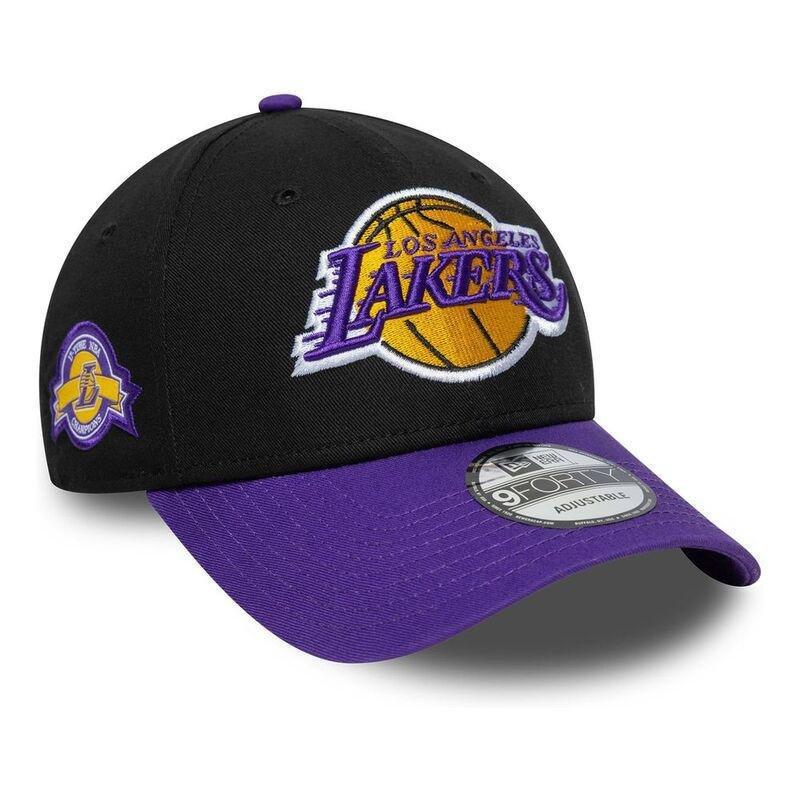 New Era Side Patch 9Forty Los Angeles Lakers Black Cap (One Size), , large image number 1