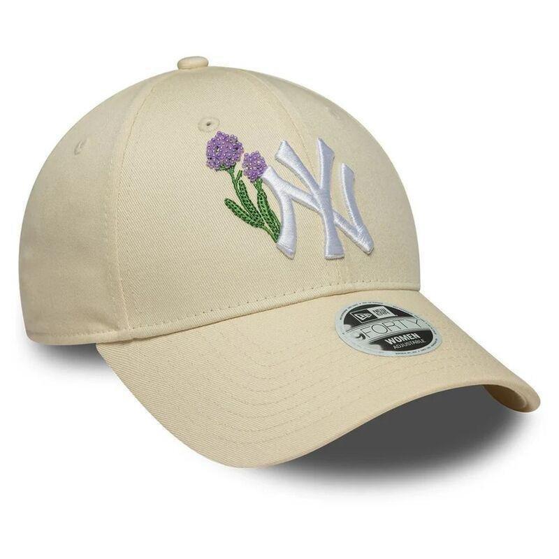 New Era Womens Beaded 9Forty New York Yankees Light Beige Cap (One Size), , large image number 1