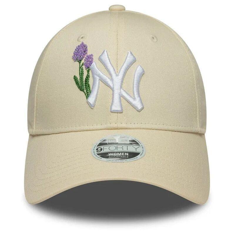 New Era Womens Beaded 9Forty New York Yankees Light Beige Cap (One Size), , large image number 2
