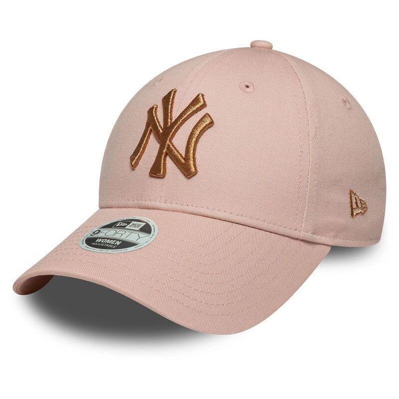 New Era Womens Metallic Logo 9Forty New York Yankees Pastel Pink Cap (One Size), , medium