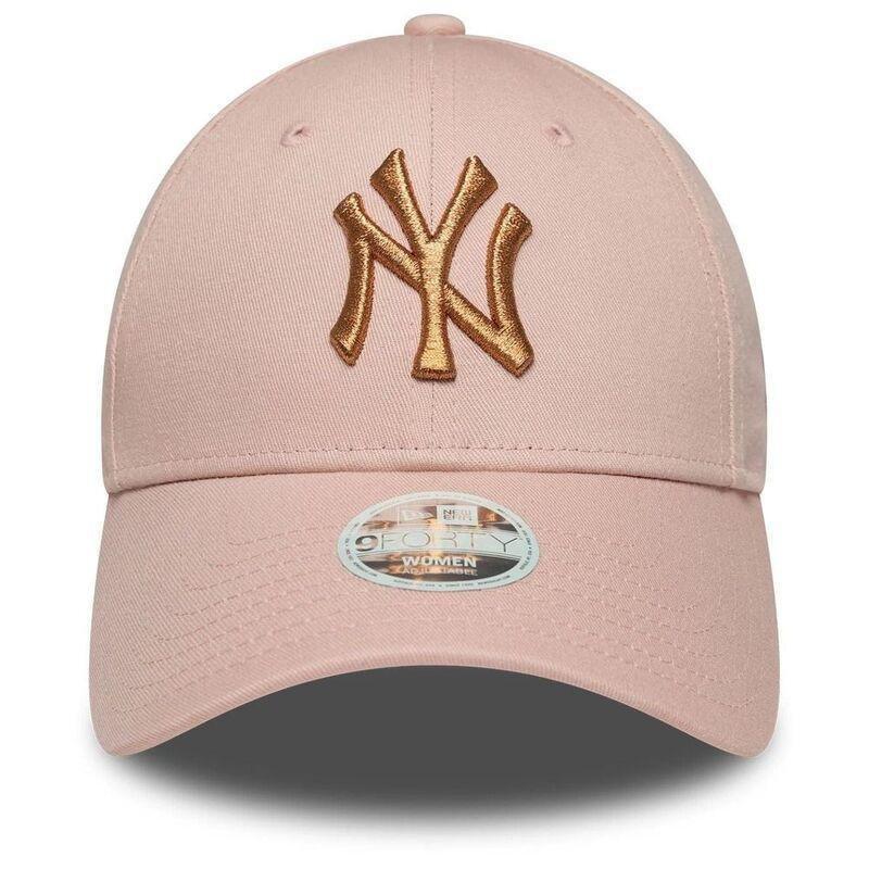 New Era Womens Metallic Logo 9Forty New York Yankees Pastel Pink Cap (One Size), , large image number 1