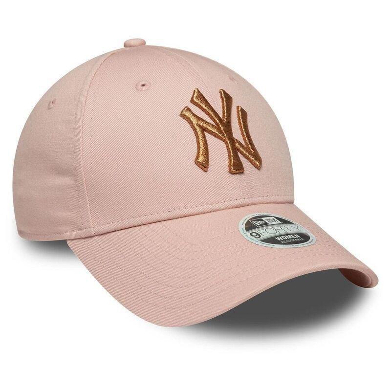 New Era Womens Metallic Logo 9Forty New York Yankees Pastel Pink Cap (One Size), , large image number 2