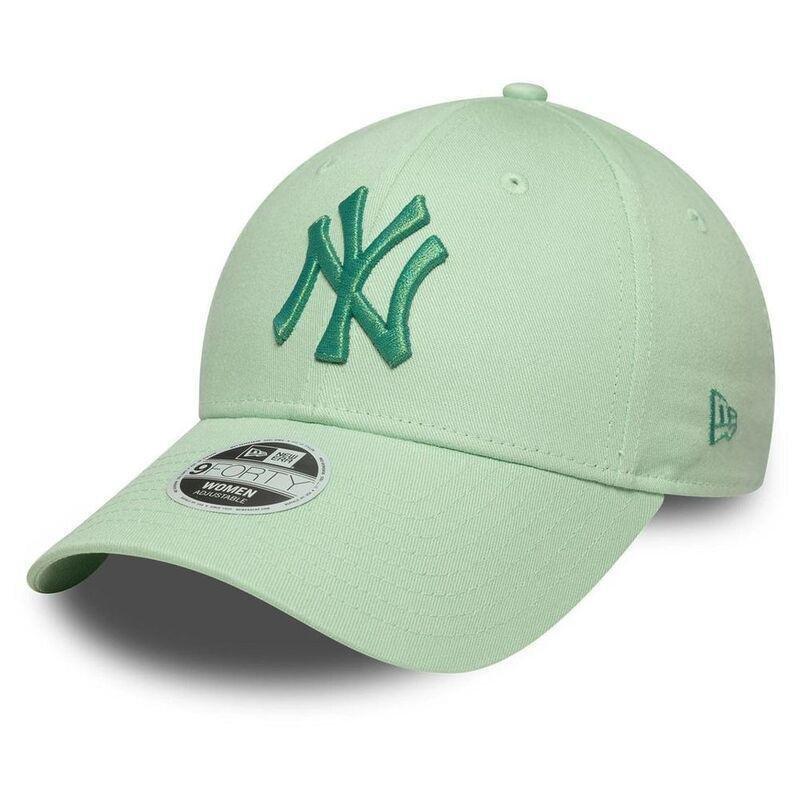 New Era Womens Metallic Logo 9Forty New York Yankees Green Pastel Cap (One Size), , medium