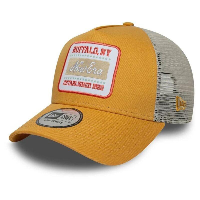New Era Patch Logo Trucker Light Beige Cap (One Size), , medium