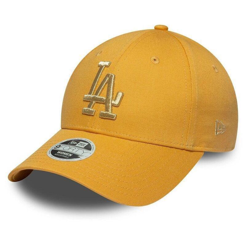 New Era Womens Metallic Logo 9Forty Los Angeles Dodgers Medium Beige Cap (One Size), , medium