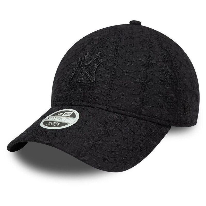 New Era Womens Broderie 9Twenty New York Yankees Black Cap (One Size), , medium