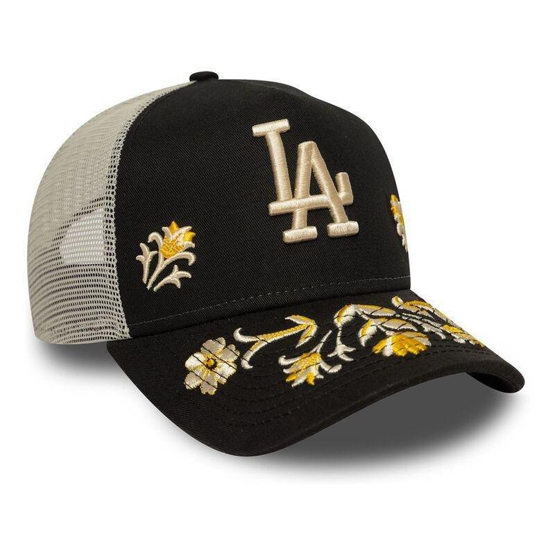 New Era Floral Icon 9Forty Trucker Los Angeles Dodgers Black Cap (One Size), , medium