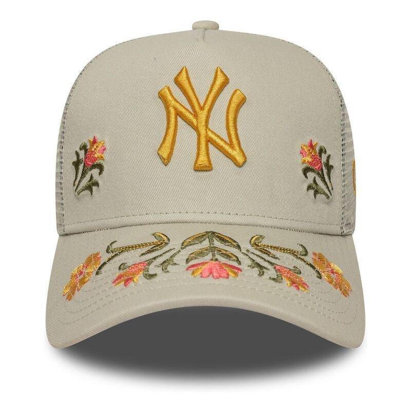 New Era Floral Icon 9Forty Trucker New York Yankees Light Beige Cap (One Size), , large image number 1