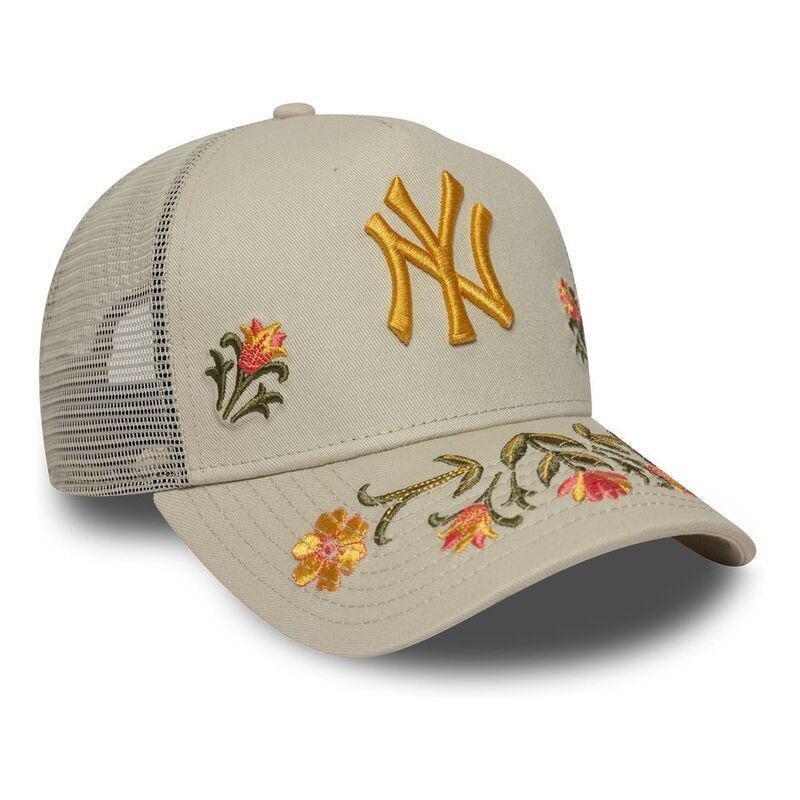 New Era Floral Icon 9Forty Trucker New York Yankees Light Beige Cap (One Size), , large image number 2