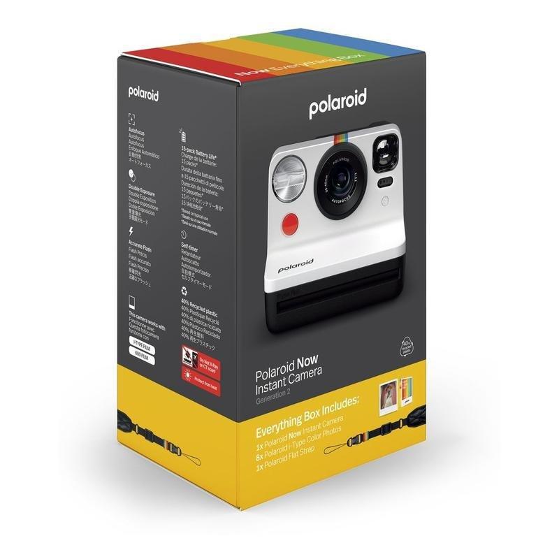Polaroid EB now Gen 2 B&W Instant Camera - White Frame & Strap, , large image number 1