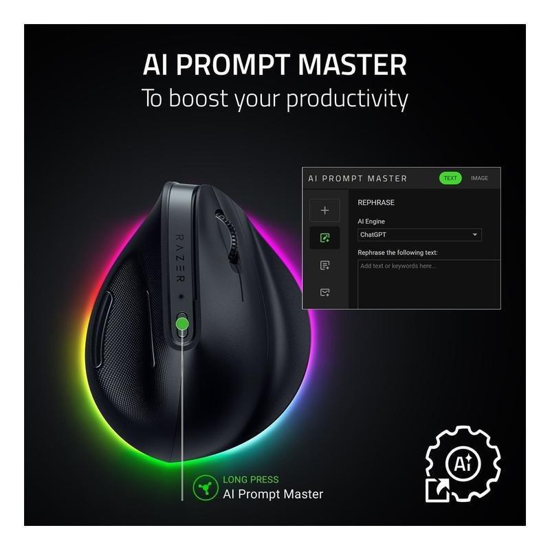 Razer Pro Click V2 Vertical - Right-handed Vertical Ergonomic Wireless Mouse, , large image number 1