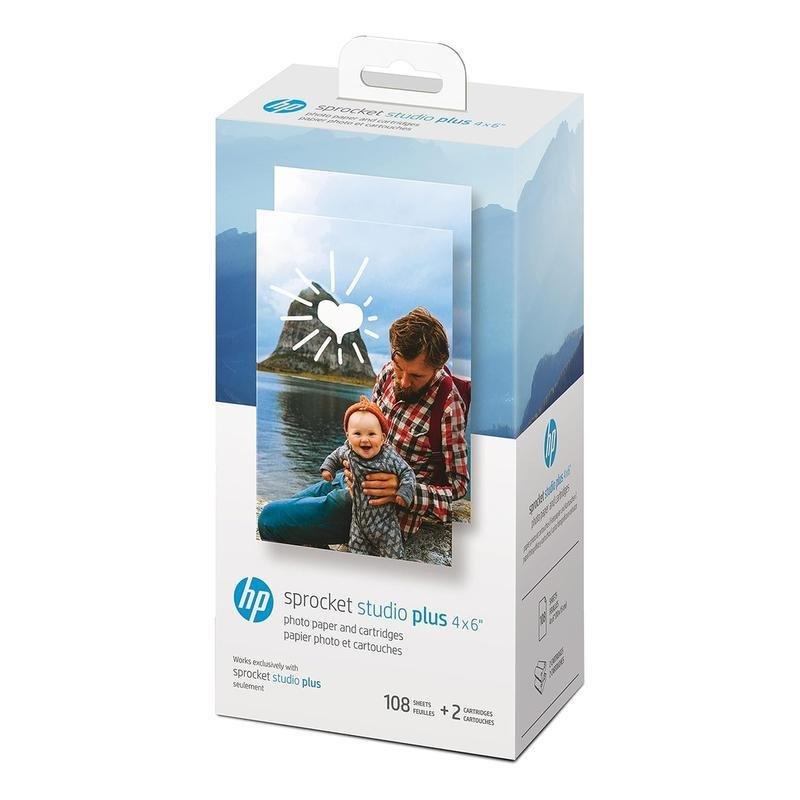 HP Sprocket Studio Plus 4x6 Photo Paper and Cartridges (Includes 108 Sheets and 2 Cartridges), , large image number 0