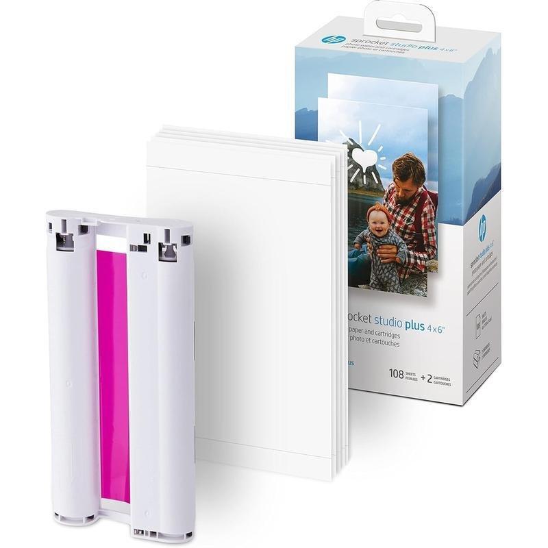 HP Sprocket Studio Plus 4x6 Photo Paper and Cartridges (Includes 108 Sheets and 2 Cartridges), , large image number 1