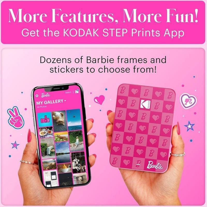 Kodak x Barbie Step Slim Wireless Instant Portable Photo Printer 2x3 Full Color Portable Printer - Iconic Style, , large image number 2