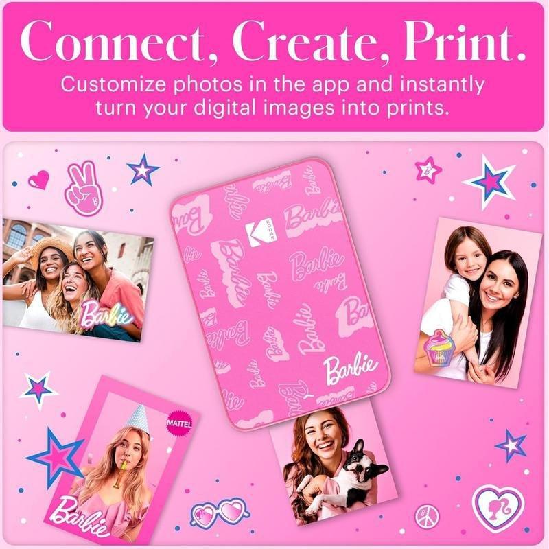 Kodak x Barbie Step Slim Wireless Instant Portable Photo Printer 2x3 Full Color Portable Printer - Signature Style, , large image number 3
