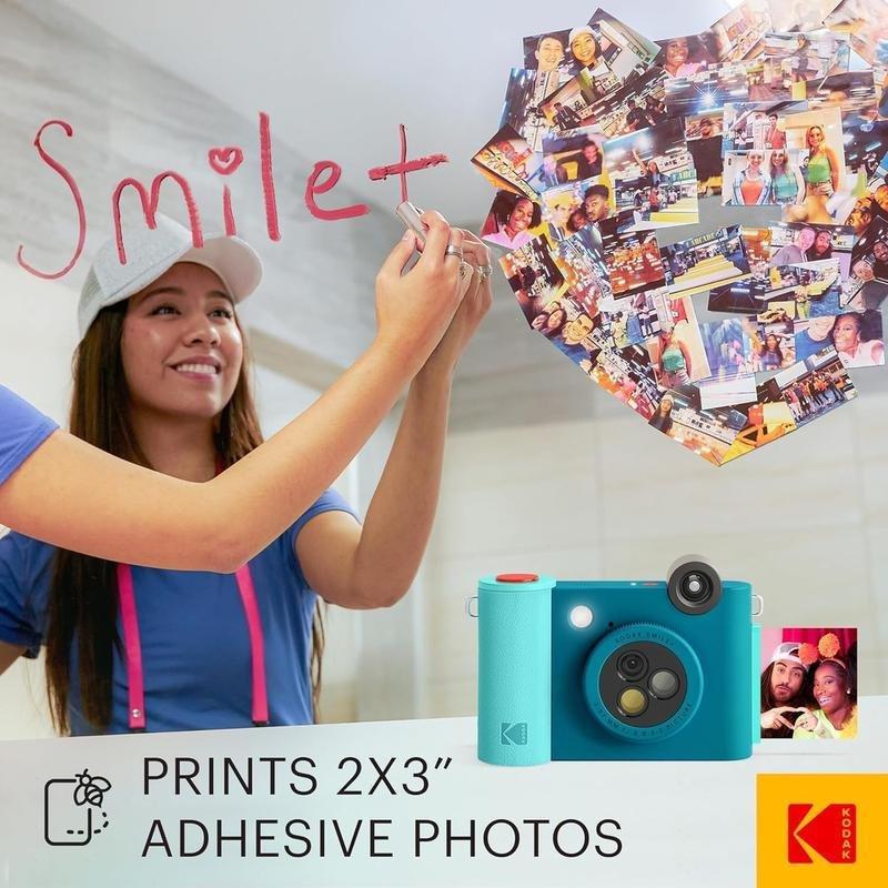 Kodak Smile+ 2x3 Digital Instant Camera with Mobile photo Printer - Effect Lenses - Blue, , large image number 0