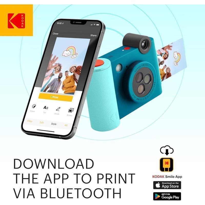 Kodak Smile+ 2x3 Digital Instant Camera with Mobile photo Printer - Effect Lenses - Blue, , large image number 2