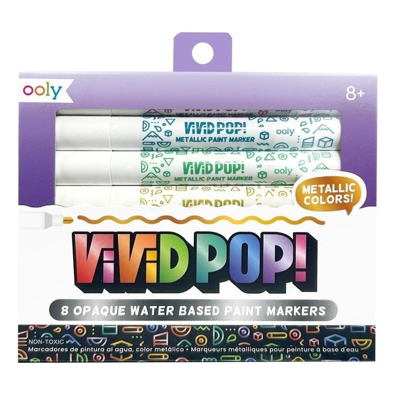 Ooly Vivid Pop! Water Based Paint Markers - Metallic - Set Of 8, , large image number 0
