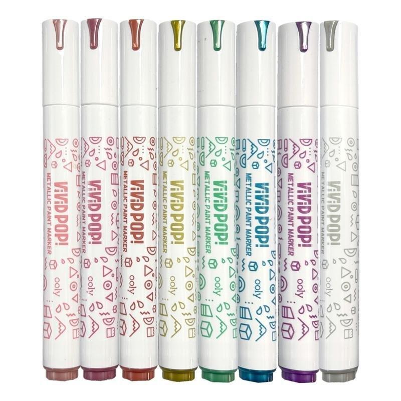 Ooly Vivid Pop! Water Based Paint Markers - Metallic - Set Of 8, , large image number 1