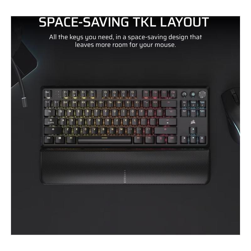 Corsair K70 PRO TKL High-Performance Hall Effect Programmable Gaming Keyboard with Rapid Trigger - Black, , large image number 2