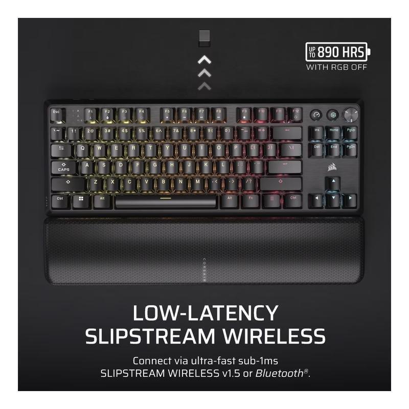 Corsair K70 PRO TKL High-Performance Hall Effect Programmable Gaming Keyboard with Rapid Trigger - Black, , large image number 3