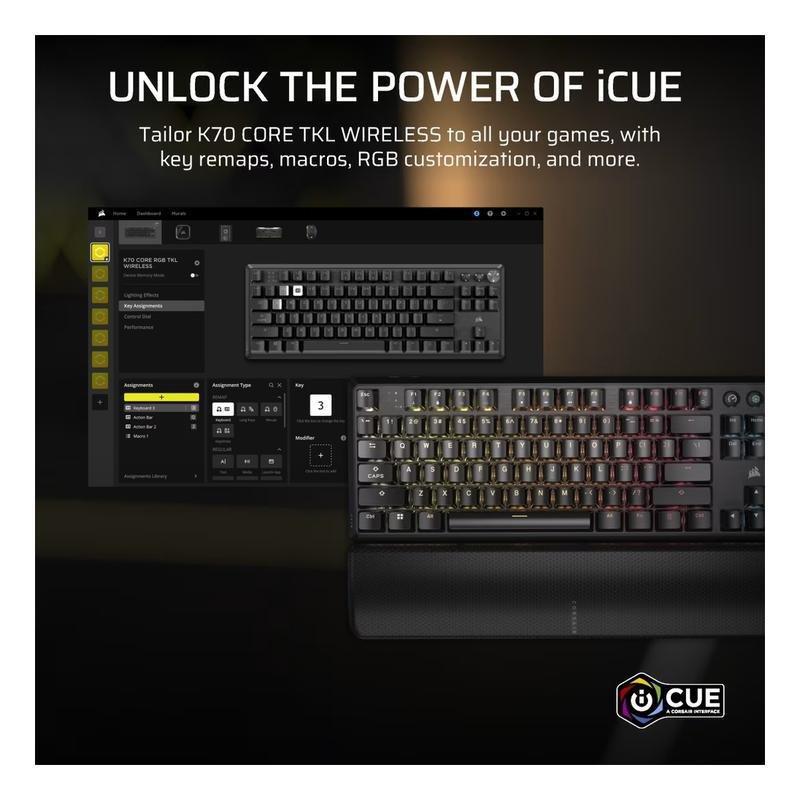 Corsair K70 PRO TKL High-Performance Hall Effect Programmable Gaming Keyboard with Rapid Trigger - Black, , large image number 7