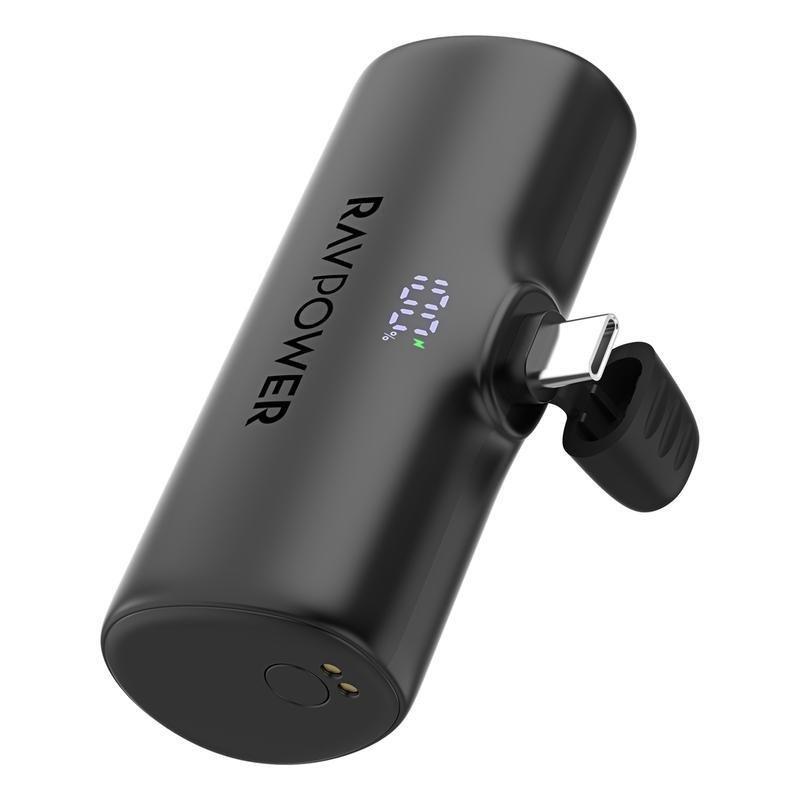 RavPower RP-Pc1221 Portable 5000mAh Mini Power Bank Built In USB-C Connector - Black, , large image number 0