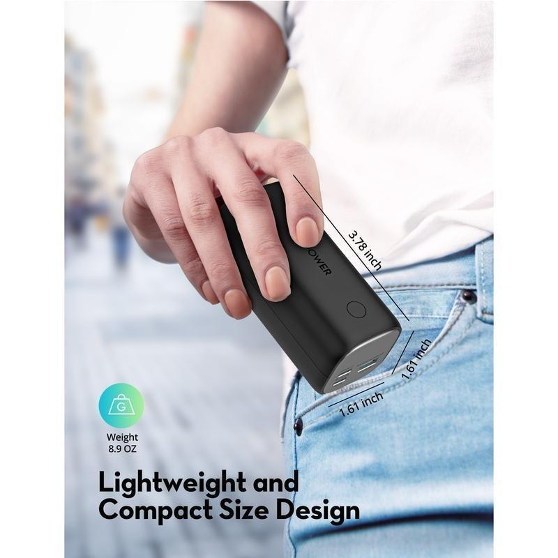 RavPower RP-Pb208 Mini 14000mAh PD 30W 3-Port Portable Power Bank Black Global Version - Black, , large image number 2