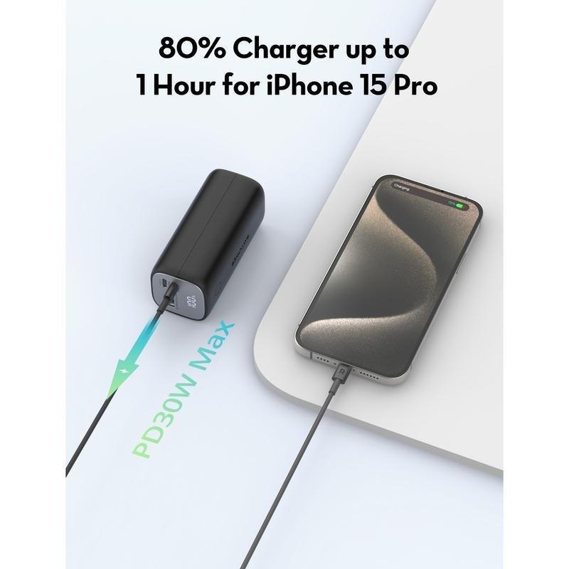 RavPower RP-Pb208 Mini 14000mAh PD 30W 3-Port Portable Power Bank Black Global Version - Black, , large image number 4