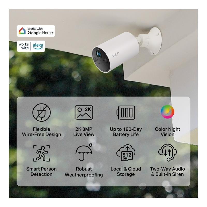 TP-Link TAPO TC82 Smart Wire-Free Indoor/Outdoor Security Camera, , large image number 2