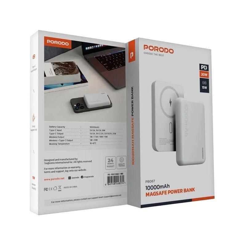 Porodo 10000Mah Magsafe Power Bank - White, , large image number 0