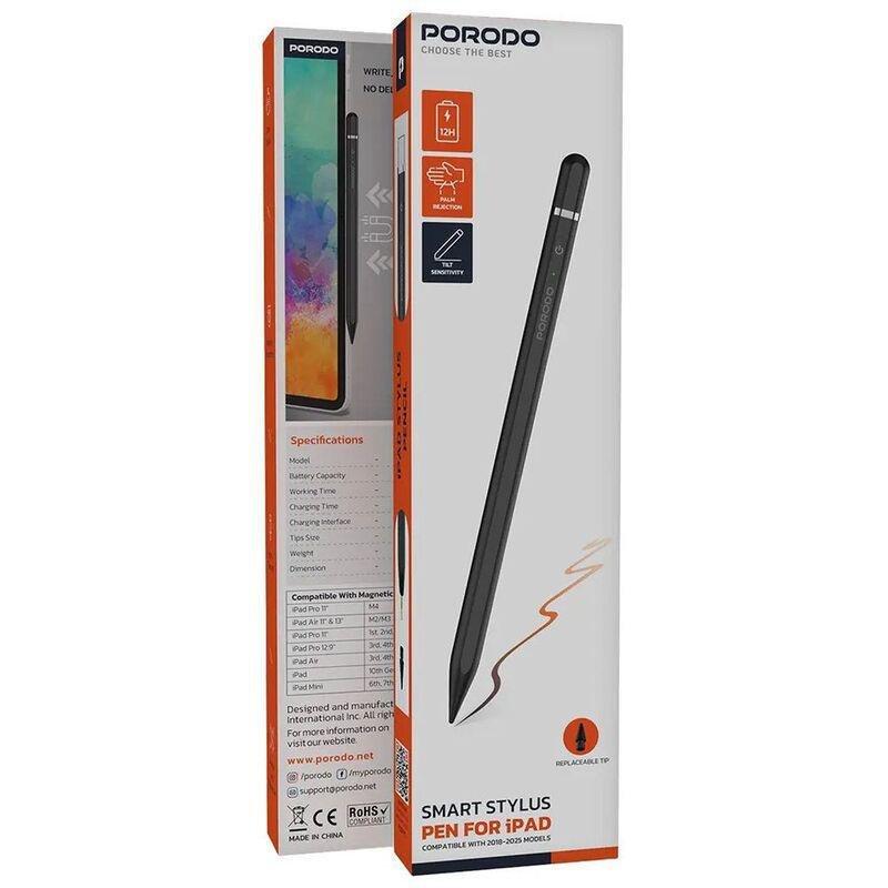 Porodo Smart Stylus Pen For iPad - Black, , medium
