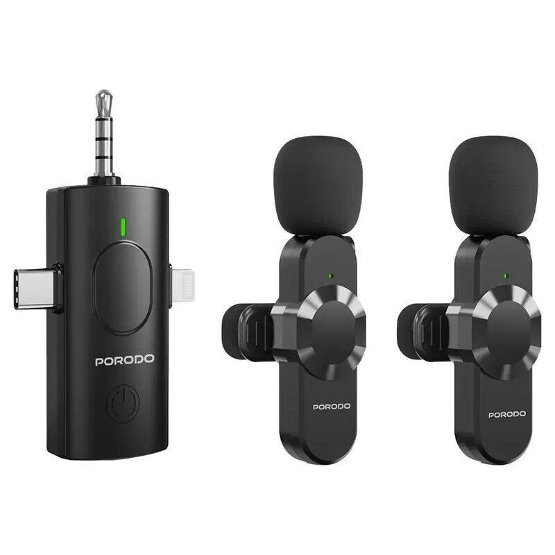 Porodo Audix Elite 3 In 1 Lavalier Microphone - Black, , medium