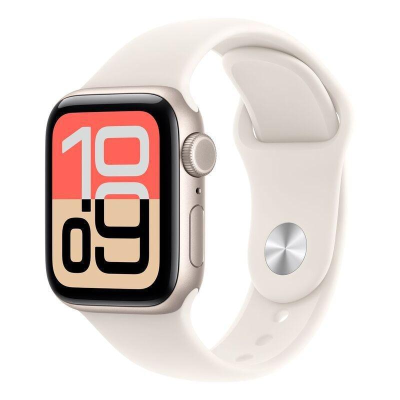Apple Watch SE 3 GPS 40mm Starlight Aluminium Case with Starlight Sport Band - M/L, , medium