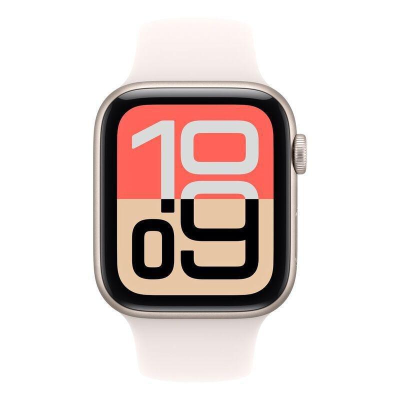 Apple Watch SE 3 GPS 44mm Starlight Aluminium Case with Starlight Sport Band - S/M, , large image number 0