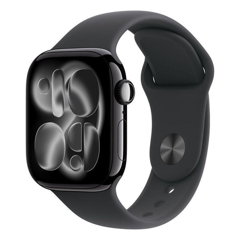Apple Watch Series 11 GPS 42mm Jet Black Aluminium Case with Black Sport Band - S/M, , medium