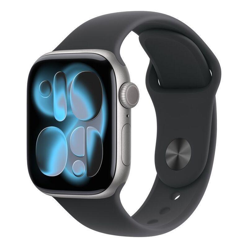 Apple Watch Series 11 GPS 42mm Space Grey Aluminium Case with Black Sport Band - S/M, , medium