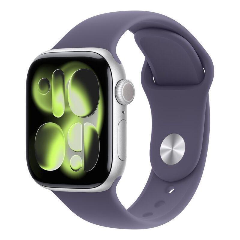 Apple Watch Series 11 GPS 42mm Silver Aluminium Case with Purple Fog Sport Band - S/M, , medium