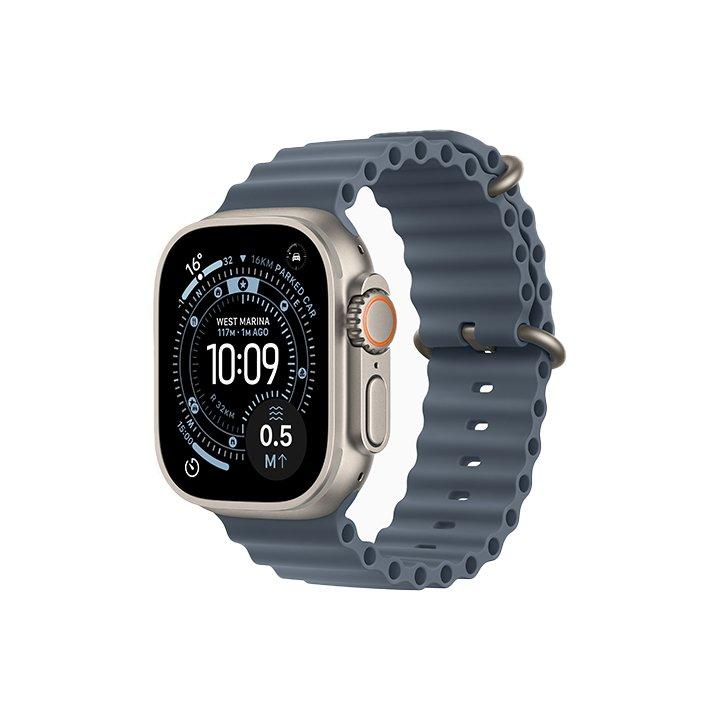 Apple Watch Ultra 3 GPS + Cellular 49mm Natural Titanium Case with Anchor Blue Ocean Band, , medium