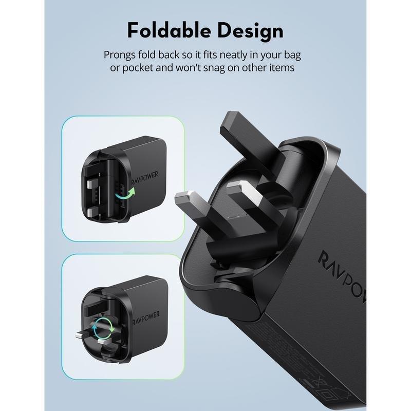RavPower PC1082 PD Pioneer 35W USB-C Foldable Wall Charger - Black, , large image number 0