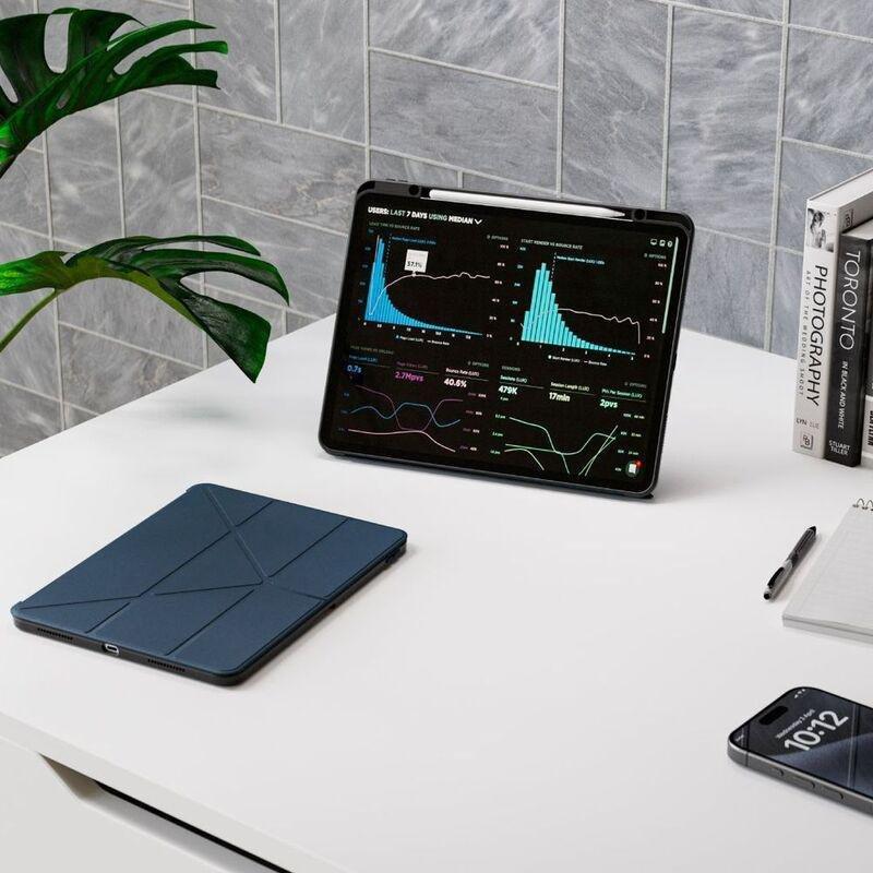 Blupebble New Yorker Slim Case with Y-Fold Stand for iPad Pro 11 Inch 2024 - Navy Blue, , large image number 2