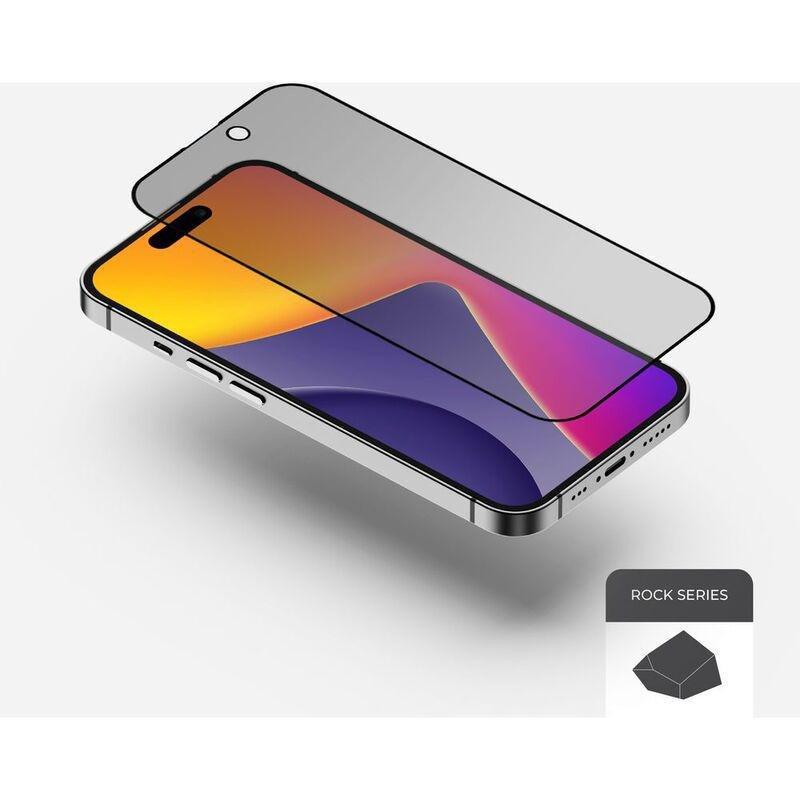 Blupebble Graphene Rock Series Tempered Glass 2.5D Screen Protector with Applicator Privacy for iPhone 16, , large image number 3