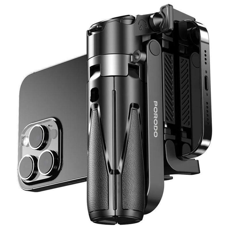 Porodo Foldable Selfie Stick with Extendable Tripod - Black, , large image number 2
