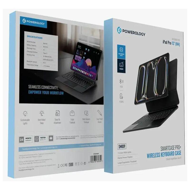 Powerology Smartcase Pro+ Wireless Keyboard Case Designed for iPad Pro 13 (M4) - Black, , large image number 2