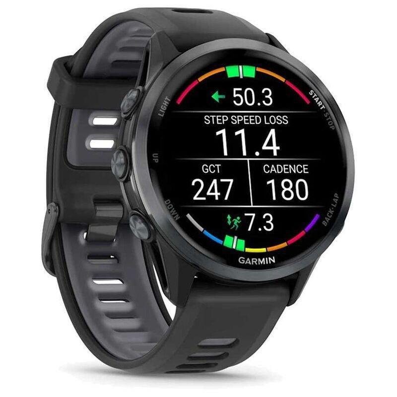 Garmin Forerunner 970 Carbon Gray DLC TI Smartwatch with Black Case & Black/ Translucent Whitestone Band, , large image number 1