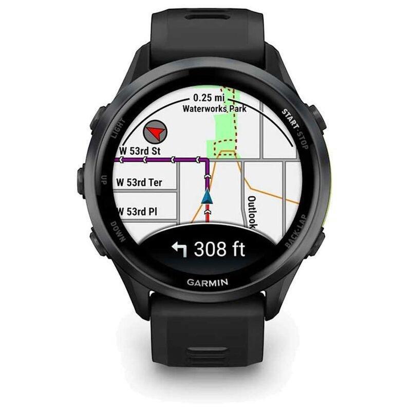 Garmin Forerunner 970 Carbon Gray DLC TI Smartwatch with Black Case & Black/ Translucent Whitestone Band, , large image number 2