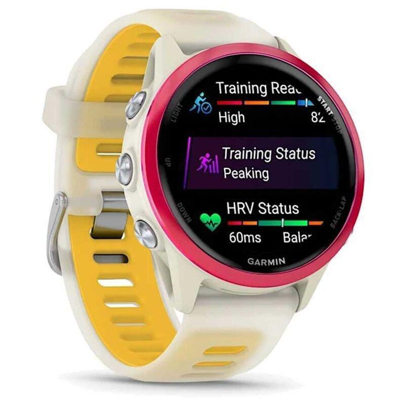 Garmin Forerunner 570 42mm Raspberry Aluminium Smartwatch with Translucent Bone/ Mango Band, , large image number 1