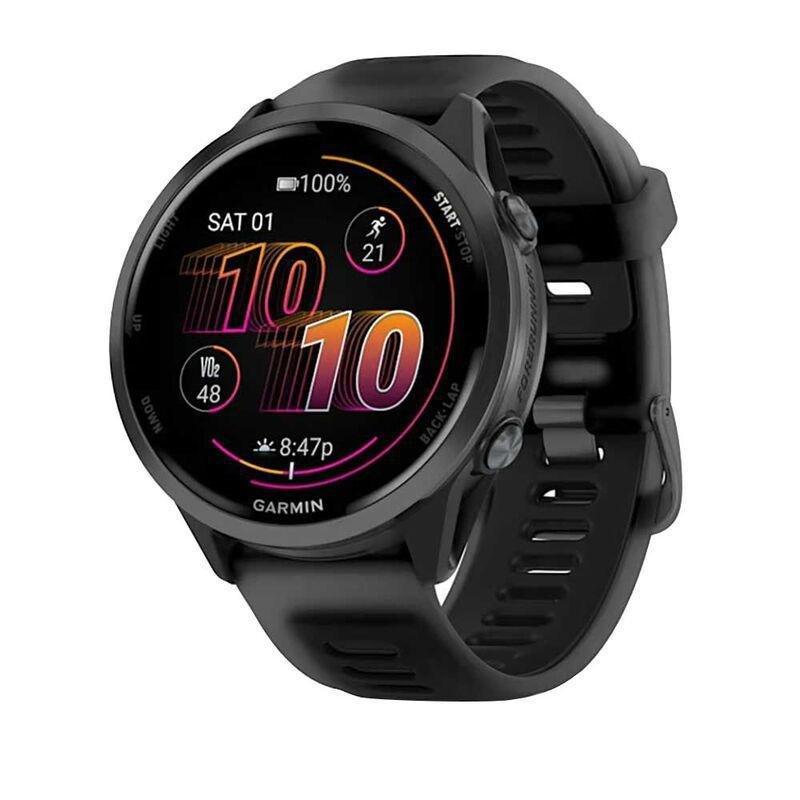 Garmin Forerunner 570 47mm Slate Gray Aluminium Smartwatch with Translucent Black/ Black Band, , medium